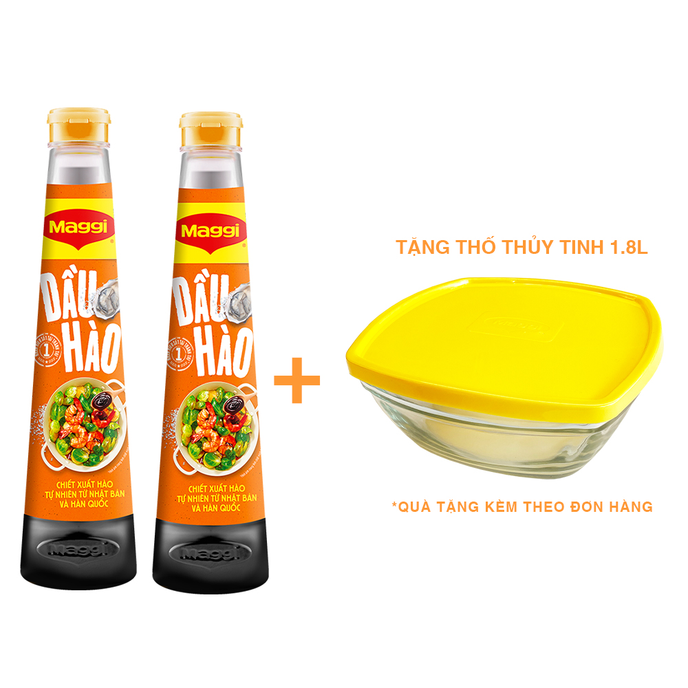Combo 2 dầu hào Maggi chai 820g - [Tặng thố thuỷ tinh 1.8L]