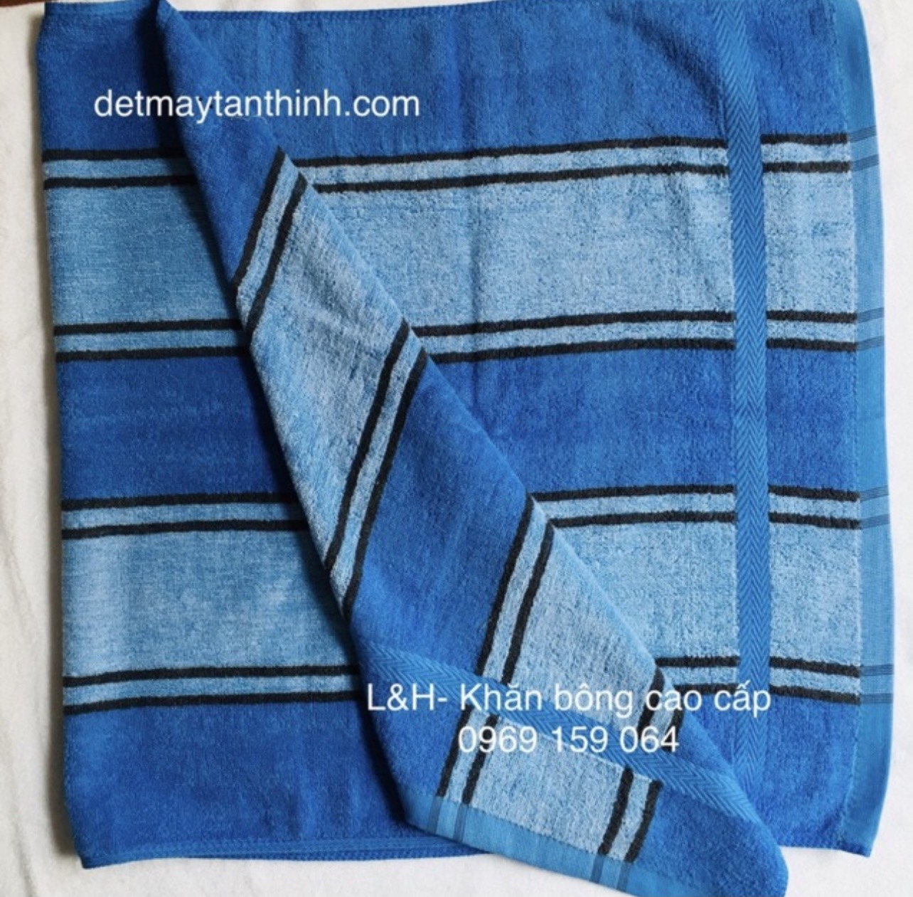 Khăn tắm 100% cotton kẻ sọc Tân Thịnh, KT 50x100cm