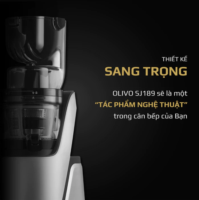 Máy Ép Chậm OLIVO SJ189 Thương Hiệu Mỹ Dung Tích 0.6L Công Suất 400W, Vỏ Hợp Kim - Hàng Chính Hãng