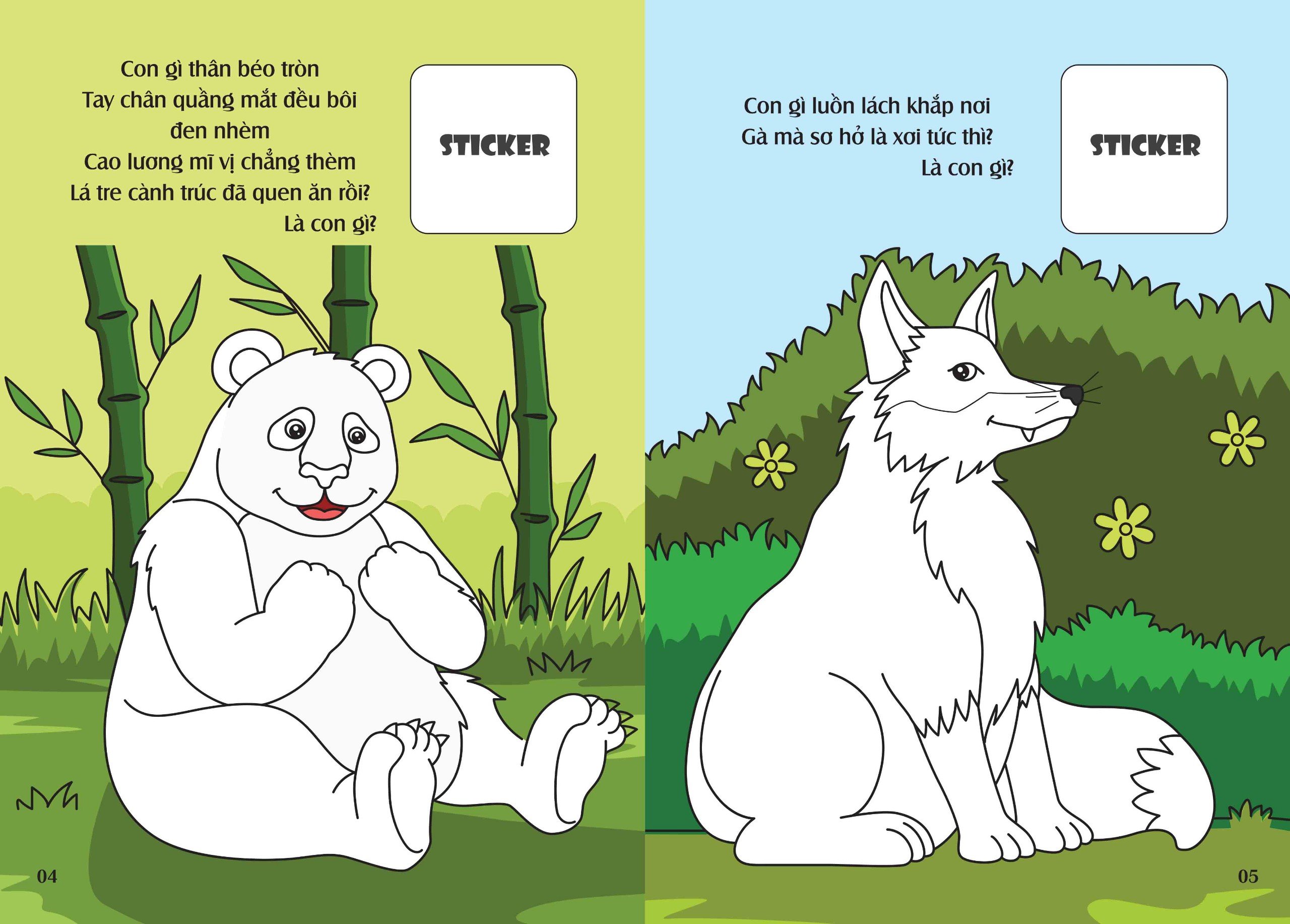 Sách - Bé tô màu: Khám phá rừng xanh hùng vĩ (20+ hình dán sticker) (VT)