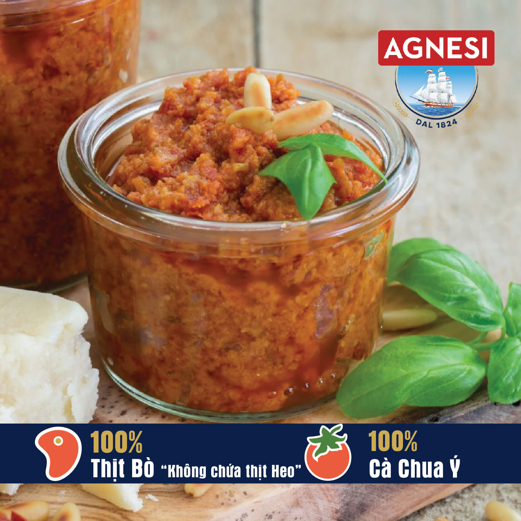 Sốt thịt bò bằm nhập khẩu Ý Sauce Bolognese 400g thích hợp trộn mì ý