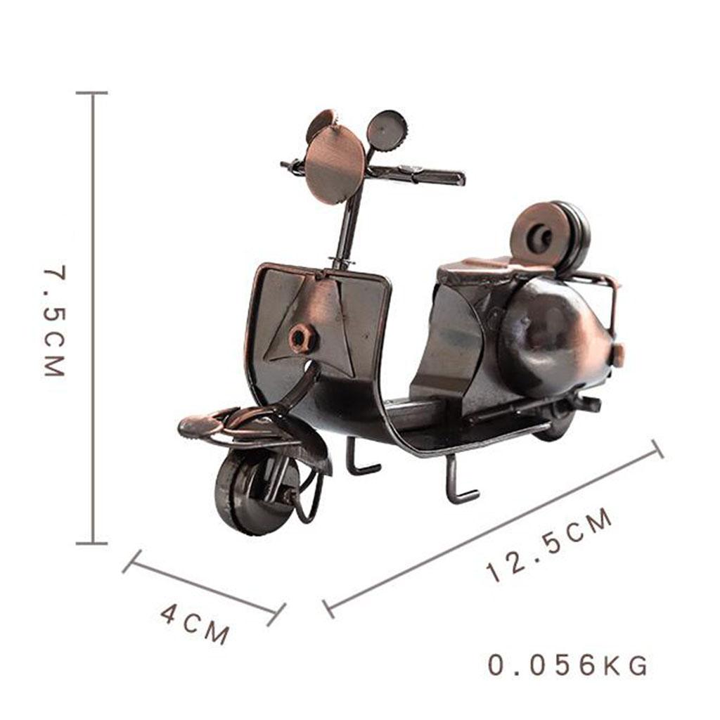 Mini Motorcycle Model Metal Desktop Ornament Crafts for Living Room-Bronze