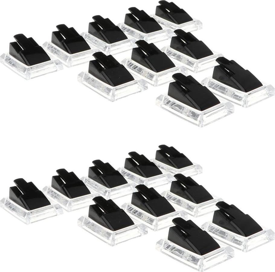 Guangquanstrade 20x Khay Đựng Đồ Trang Sức Nhẫn Đỡ Giá Đỡ Nhẫn Tủ Trưng Bày Đen