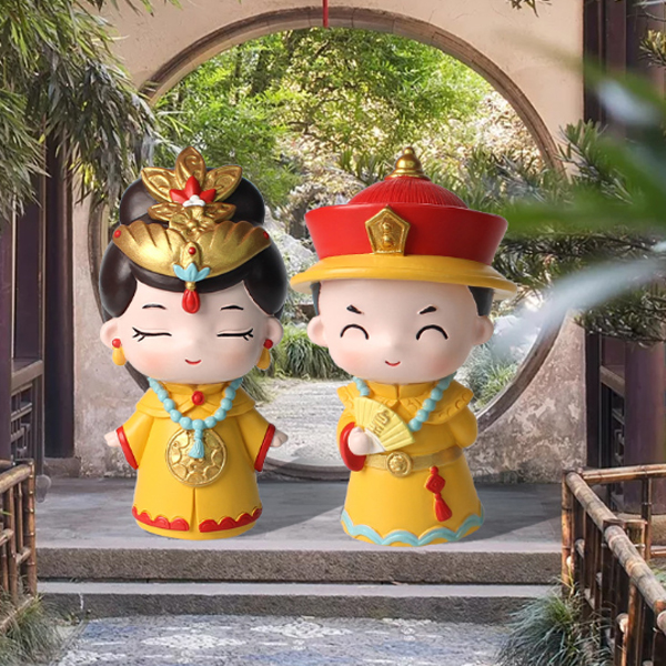 Bộ 02 tượng Vua - Hậu chibi