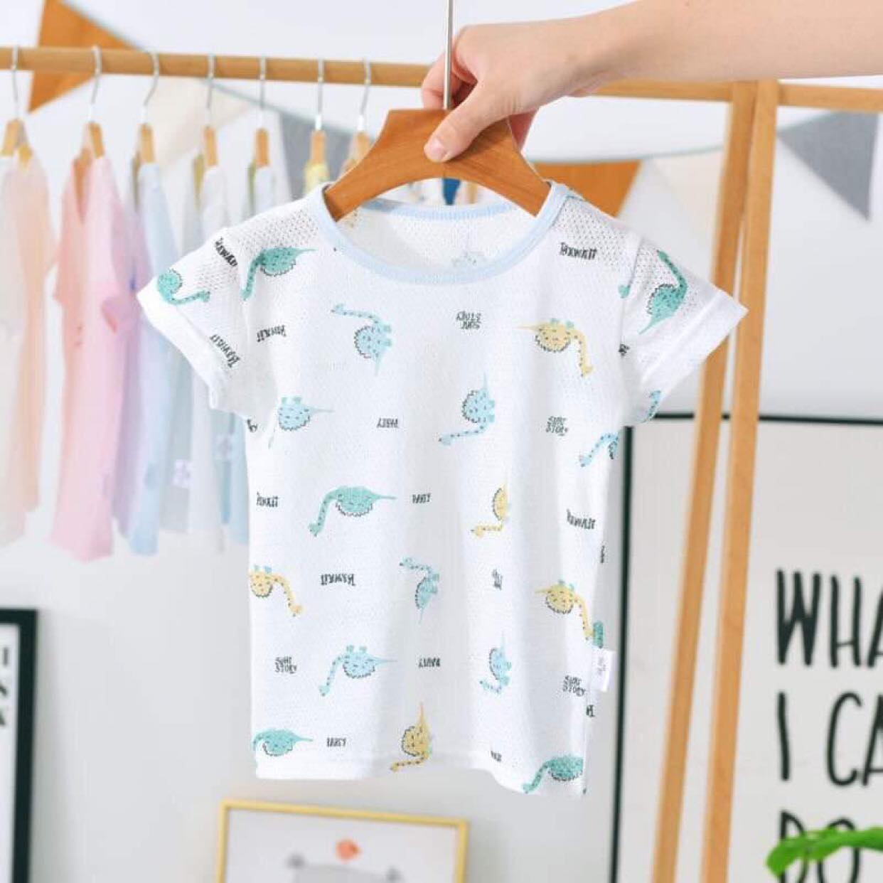 Áo cotton lưới cho bé trai từ 10 đến 20kg cực mát, bán theo set 3 chiếc