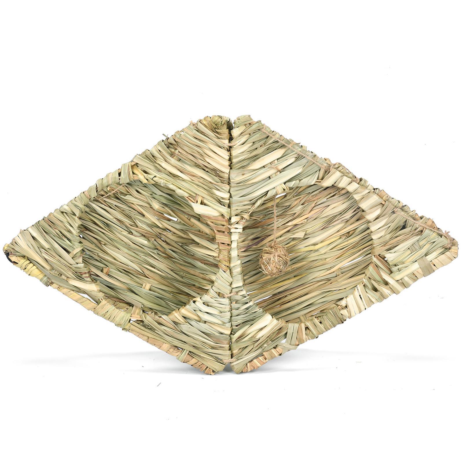 For Rabbit Foldable Woven Hideaway Hut for Gerbil Canary Hamster