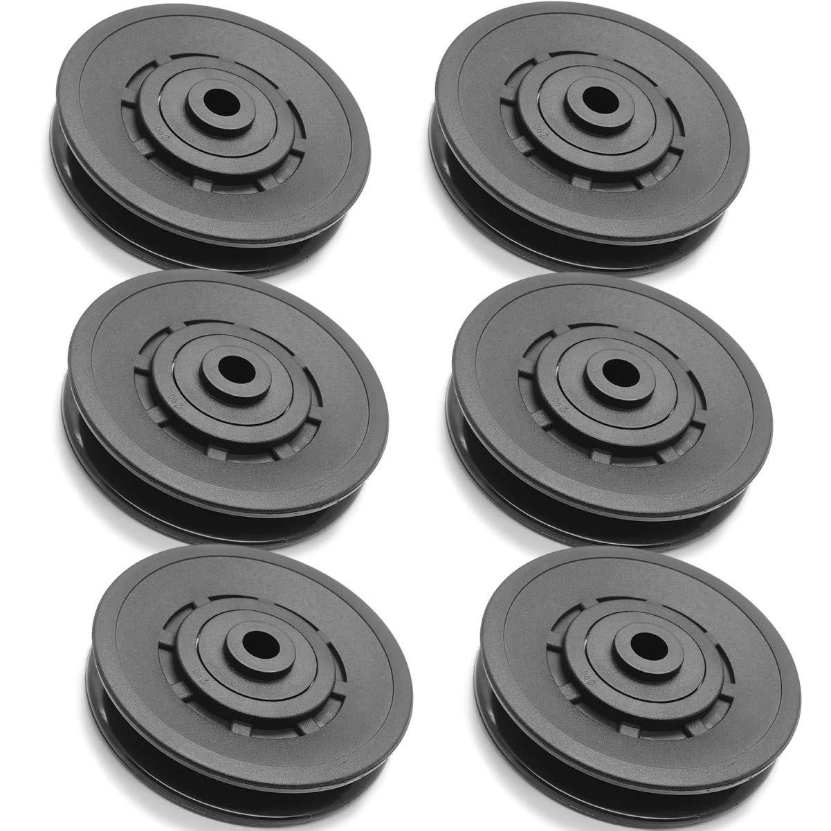 Ròng rọc nâng tạ nylon chịu lực 90mm, Bánh xe cáp ròng rọc vạn năng cho thiết bị tập thể dục, Vòng bi ròng rọc Sử dụng trong gia đình cho Cửa nhà để xe 6 chiếc