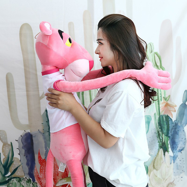 Gấu bông báo hồng Pink Panther – Quà tặng thú nhồi bông siêu dễ thương – Size 100 cm – Gối ôm cho bé ngủ ngon