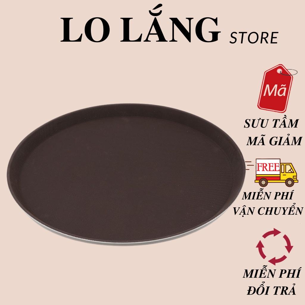 Khay phục vụ tròn size lớn chống trơn trượt nhựa cao cấp 35cm