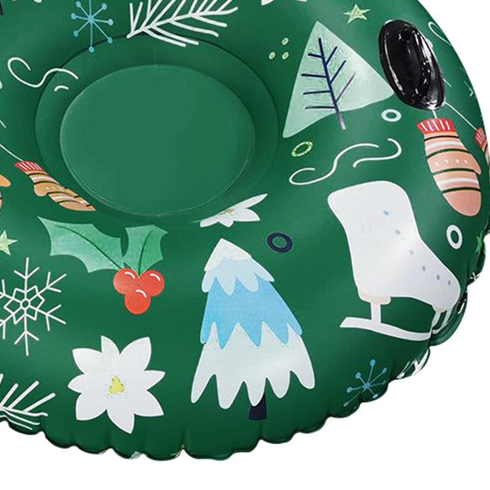 Snow Tube Sled for Kids and Adults , 47" Snow Sleds Heavy Duty with Handles and Bottom, Big Inflatable Snow Tubes for Outdoor Sledding