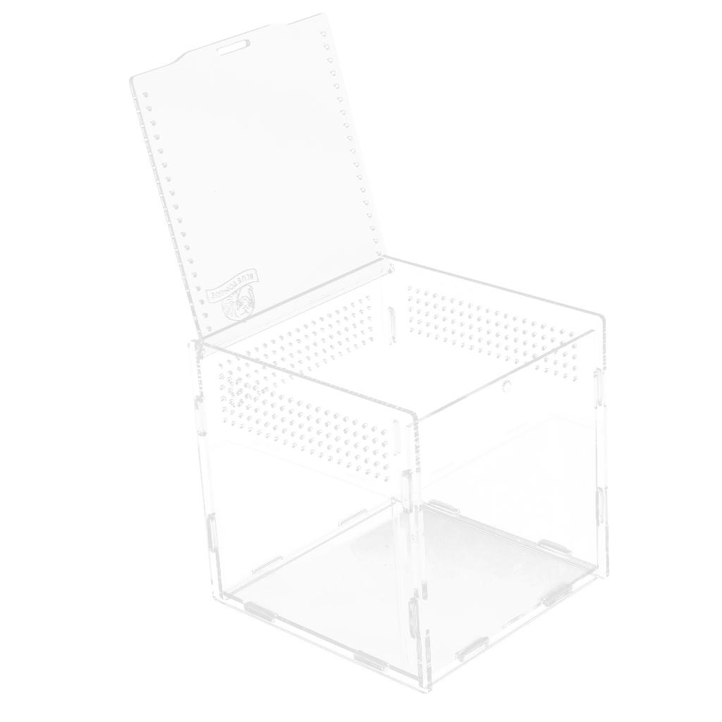 Transparent Acrylic Aquarium Fish Tank Anti-escape Box Reptile Lizaed Spider