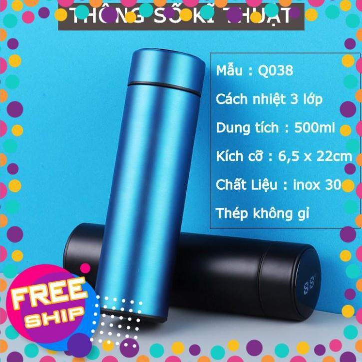 Bình Giữ Nhiệt 500ml Nắp Cảm Ứng Nhiệt Độ Inox 304 Cao cấp-Bình nước hiển thị nhiệt độ nước