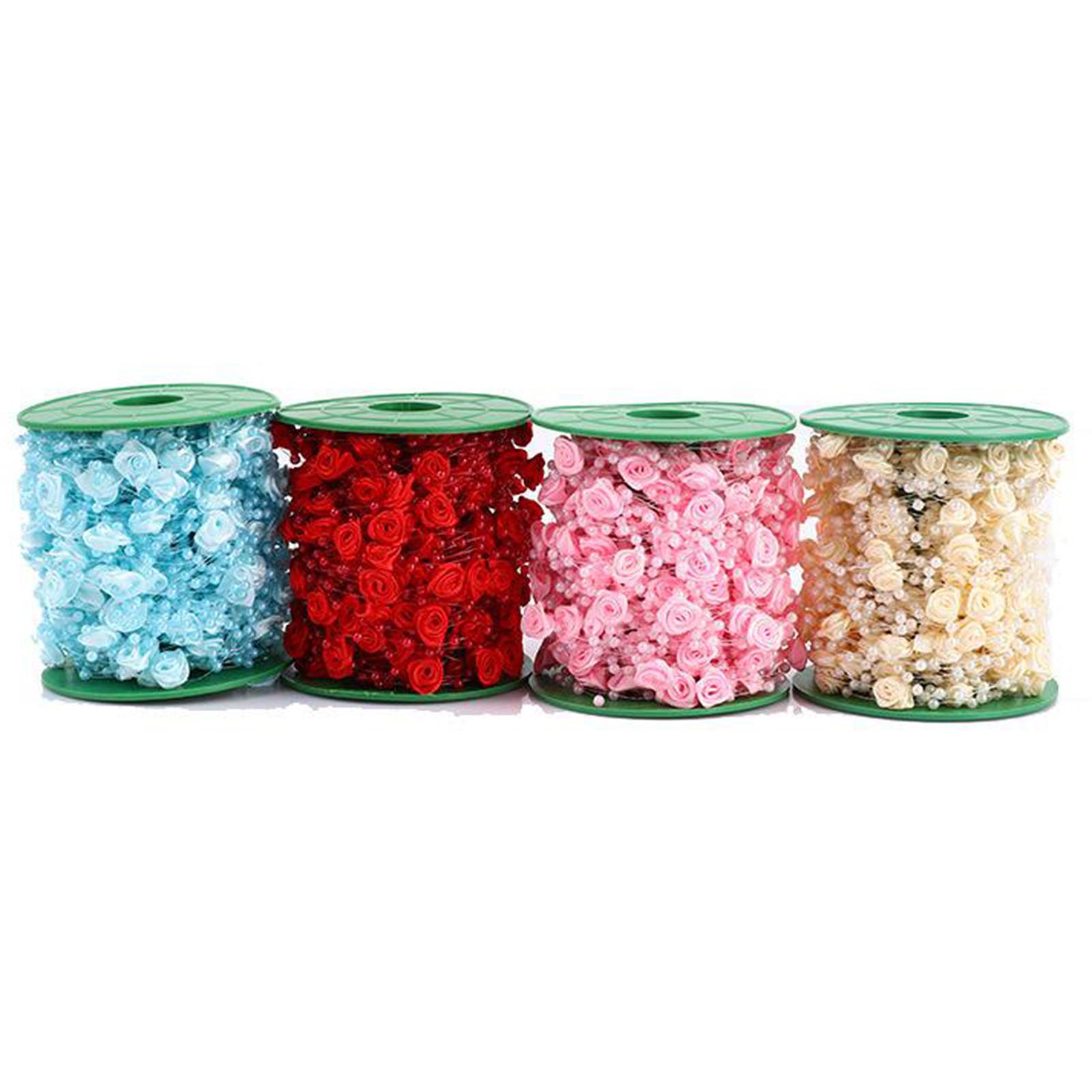 Pearl Garland Beads Chain Trim DIY Wedding Bride Craft Accessories Pink