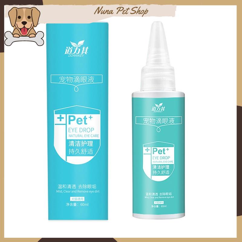 Dung dịch vệ sinh mắt cho chó mèo Dorrikey 60ml (Lọ nhỏ mắt, làm sạch mắt)