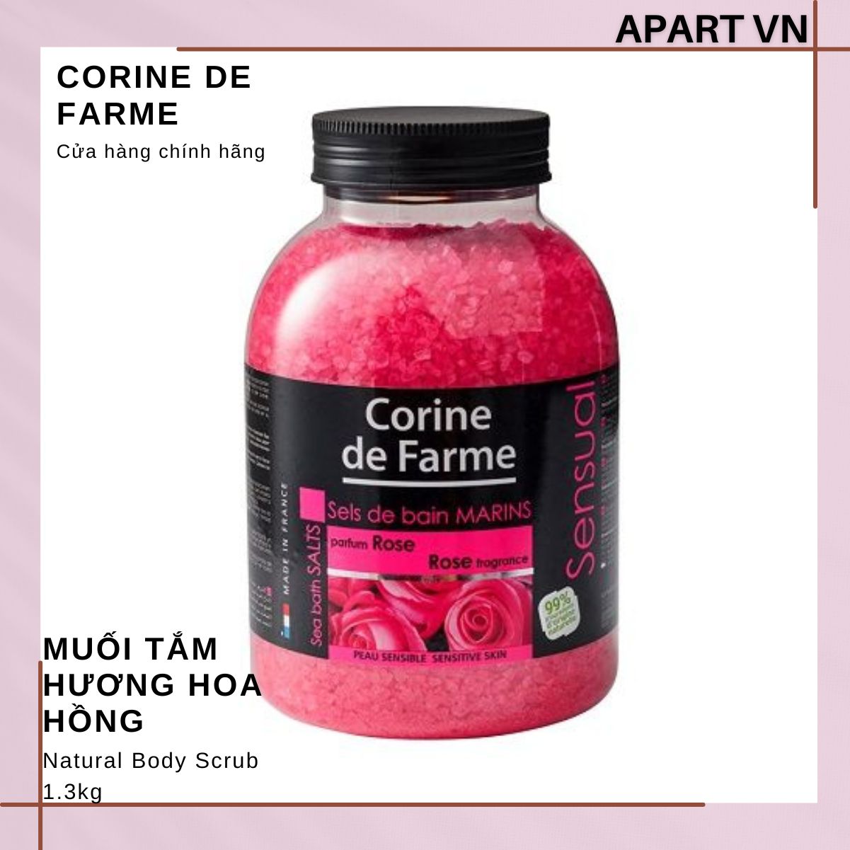 Muối tắm thư giãn tẩy tế bào chết Corine de Farm 1.3Kg