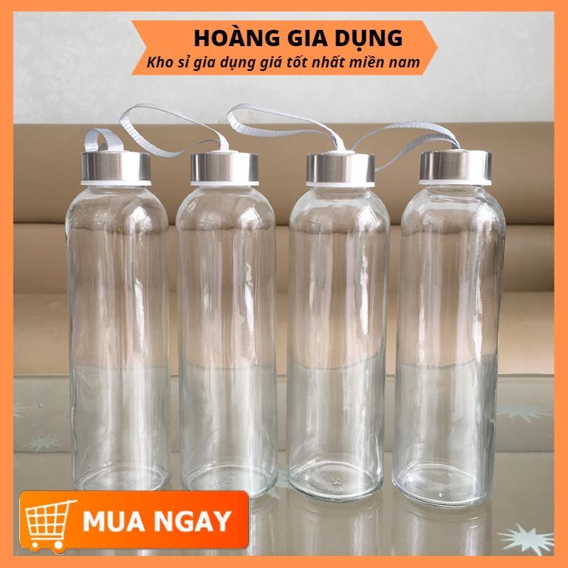 Bình Thủy Tinh 300ml & 500ml Đựng Nước Có Dây Xách Cao Cấp ZA14