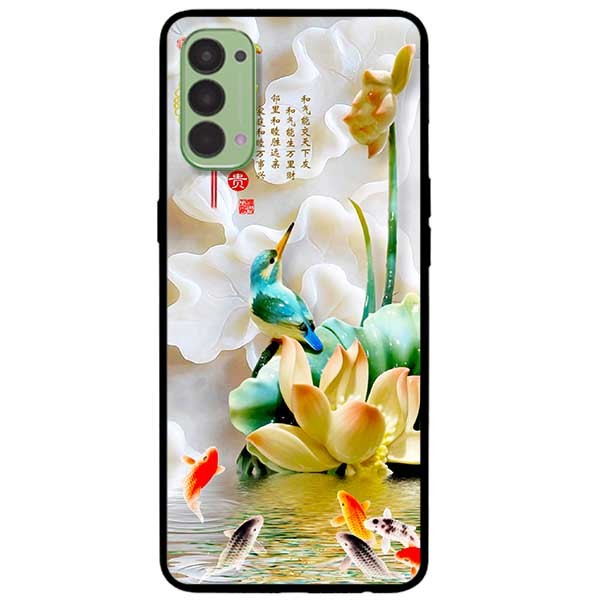 Ốp lưng dành cho Oppo Reno 4 mẫu Chim Hoa TRắng