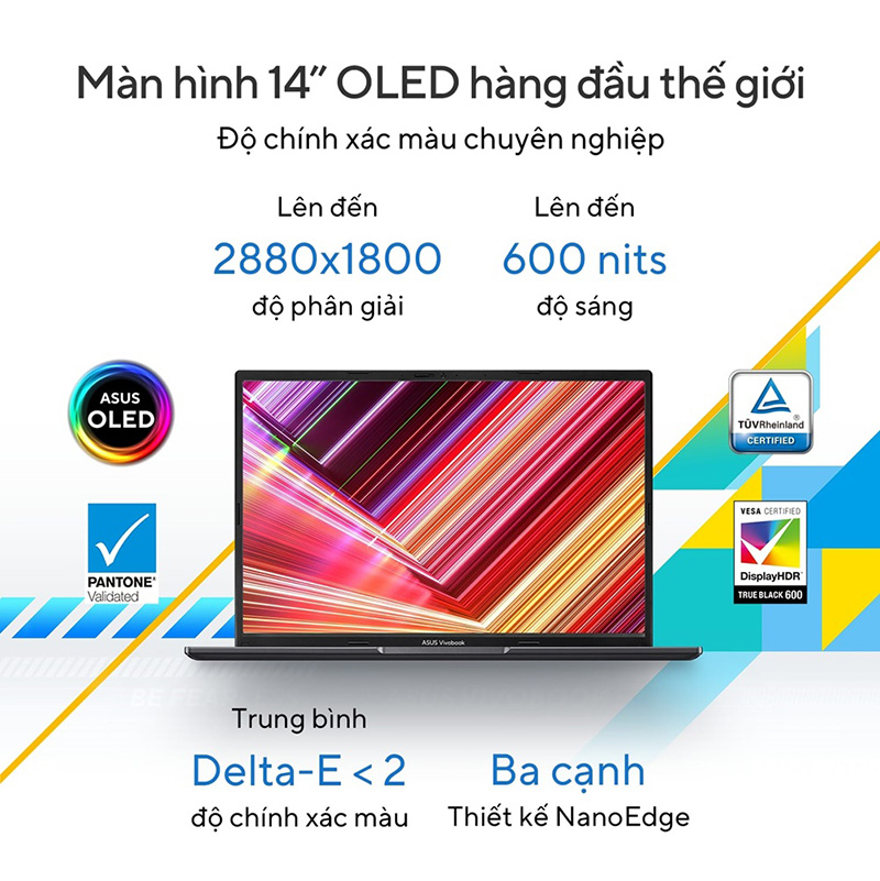 Laptop Asus Vivobook 14 OLED A1405VA-KM095W - Hàng Chính Hãng - Bảo Hành 24 Tháng
