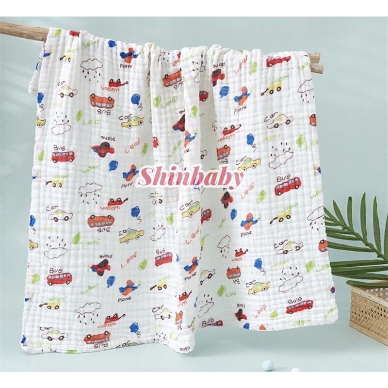 Khăn quấn, chăn đắp cho bé xô muslin 4 lớp cao cấp sợi vải hữu cơ tự nhiên mềm mại siêu thấm hút an toàn với làn da bé