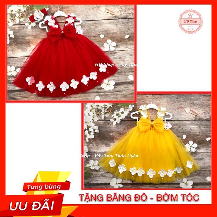 Váy Bé Gái Đầm Công Chúa Cho Bé Đính Hoa Tú Cầu