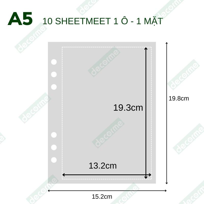 Sheet Meet chứa ảnh nhiều kích thước trong suốt A5 6 lỗ (CHƯA KÈM BÌA) đựng card, banner, strip cho binder