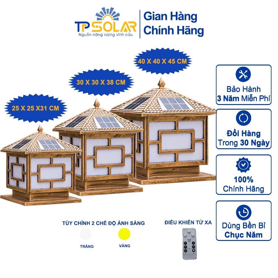 Đèn Trụ Cổng Vuông Có Mái Năng Lượng Mặt Trời TP Solar TP-Z04 TP-Z05 TP-Z06 Trang Trí Trụ Cổng, Chống Nước IP67