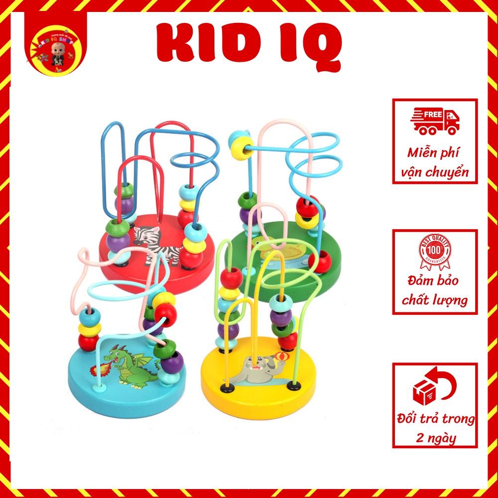 Bộ đồ chơi luồn hạt gỗ tròn rèn luyện kỹ năng khéo léo kiên nhẫn cho bé Kid IQ