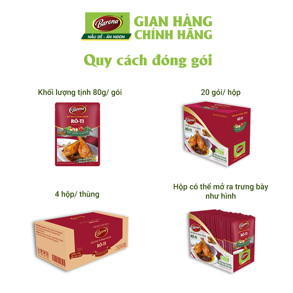 Xốt Gia Vị Hoàn Chỉnh Barona - Rô-Ti 80g