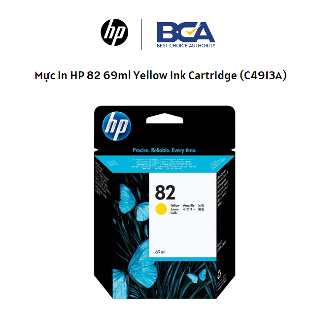 Mực In phun HP 82 Yellow Ink Cartridge (C4913A) 69ml - Hàng chính hãng