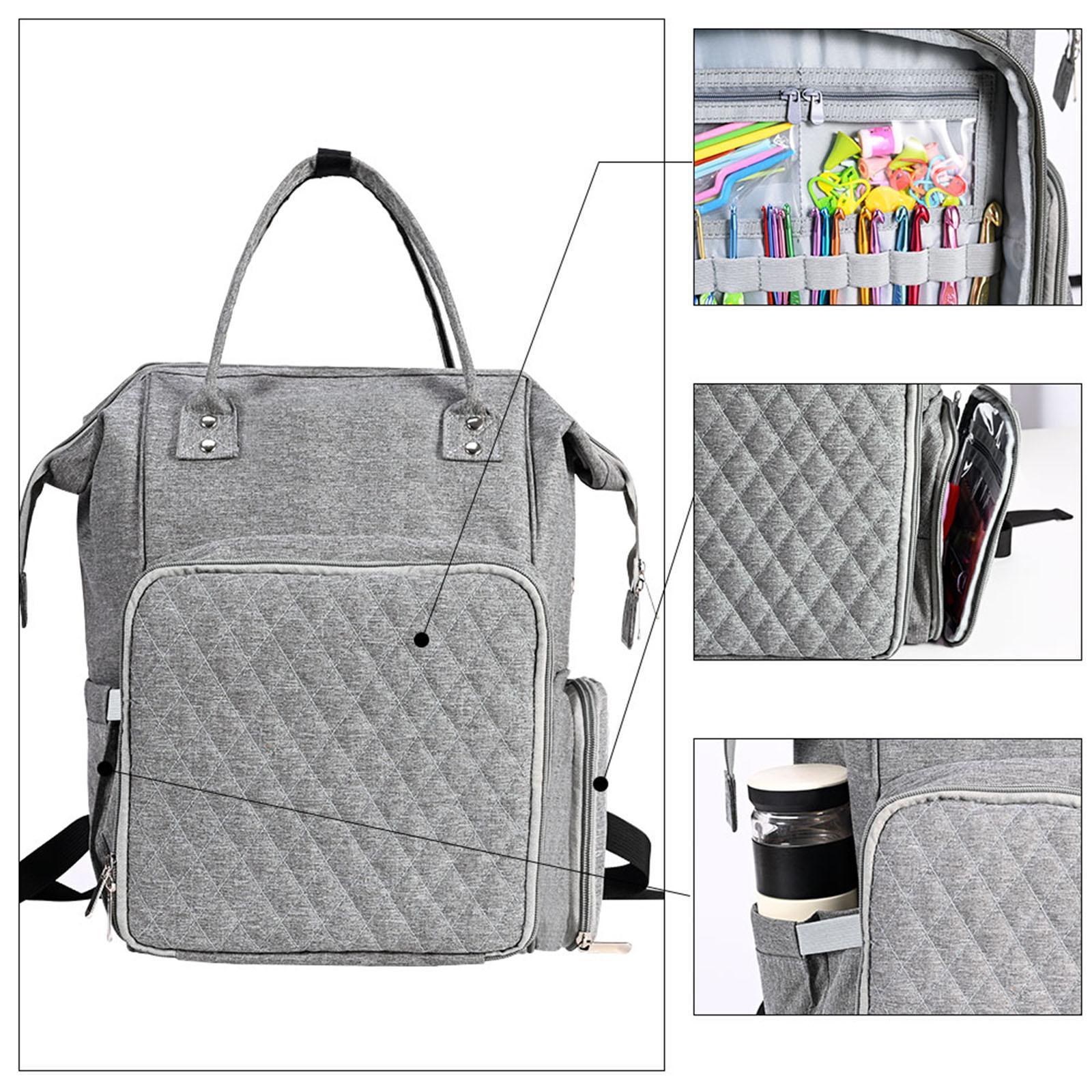 Large crochet bag tote hooks accessories gray