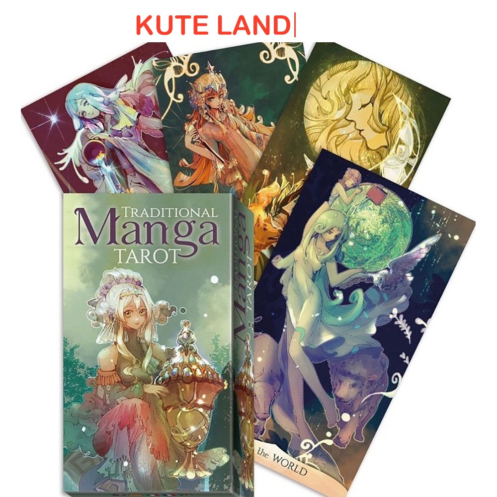 [Size Gốc] Bộ Bài Traditional Manga Tarot 78 Lá Bài Tặng Đá Thanh Tẩy