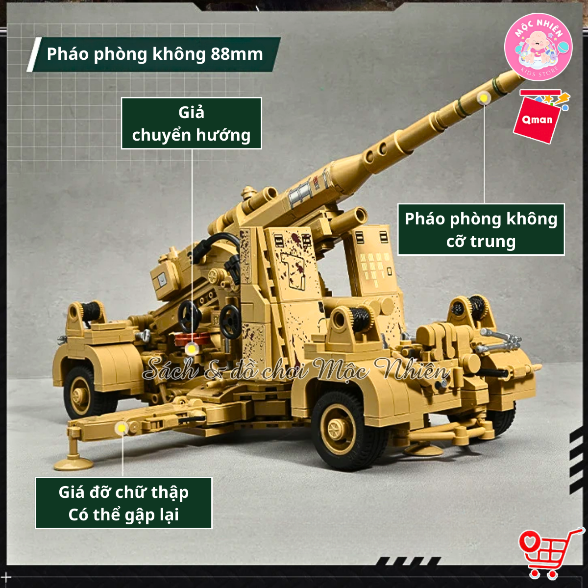 Đồ chơi xếp hình, lắp ráp Qman 21027 - Phòng không (829 mảnh ghép) - Dành cho bé trai từ 6 tuổi