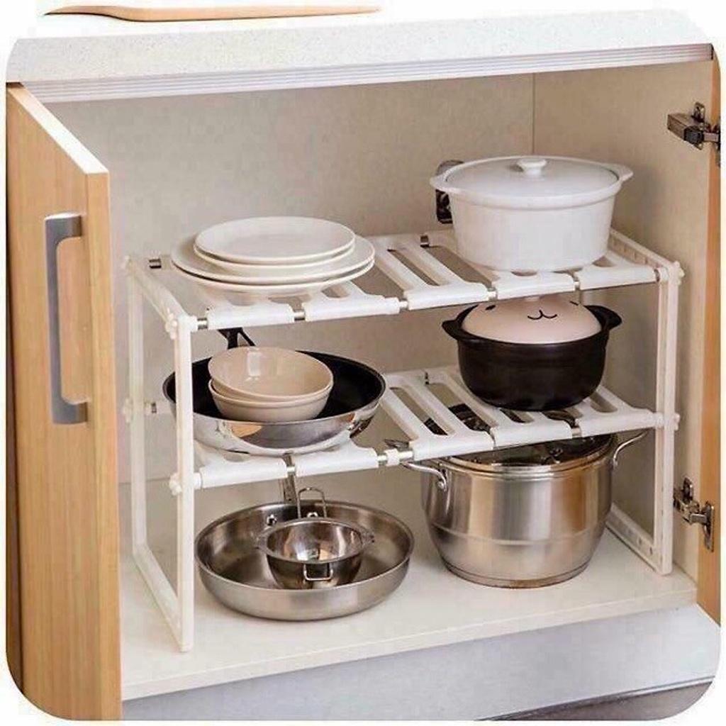 Kệ Để Đồ Gầm Trạn Nhà Bếp 2 Tầng Đa Năng Cao Cấp - Nhỏ Gọn - Tiện Dụng - Chắc Chắn