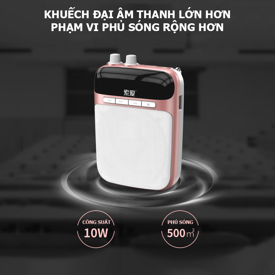 SOAIY S-718 - Máy Trợ Giảng Không Dây , Công Suất 10W, Hoạt Động 12 Giờ - Hàng Chính Hãng