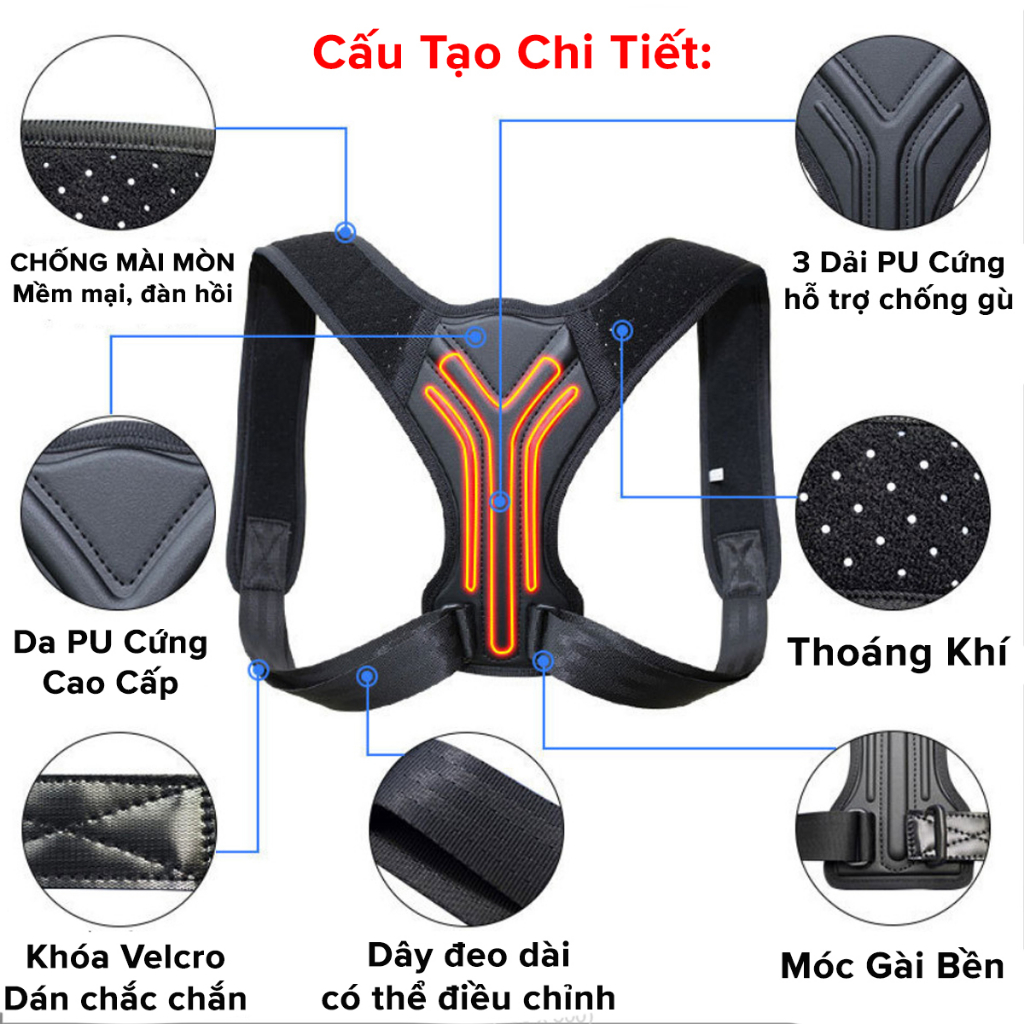 Đai Chống Gù Lưng Người Lớn Nam Nữ miDoctor mi02 đủ size cho người từ 25-100kg (Chính Hãng) - M