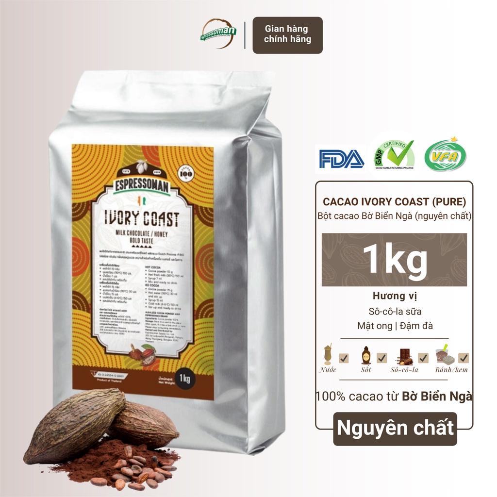 Cacao Ivory Coast Pure - Bột Cacao Ivory Coast Nguyên Chất 100% - Nguyên Liệu Pha Chế - Làm Bánh - Kem