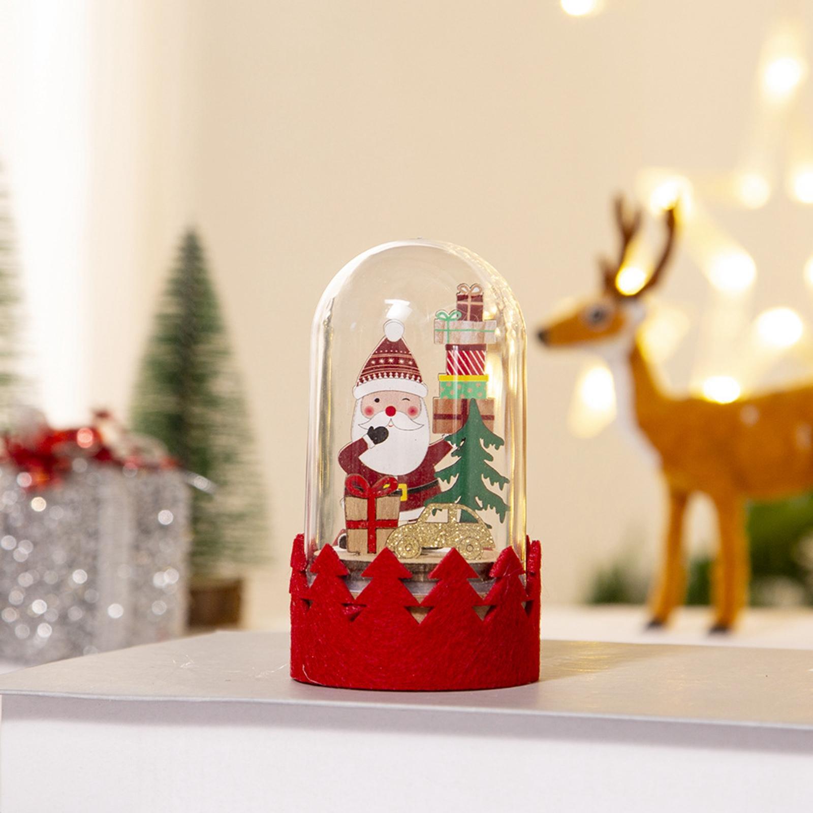 Christmas Lantern Lamp Night Light Ornament for Table Living Room Decor Santa