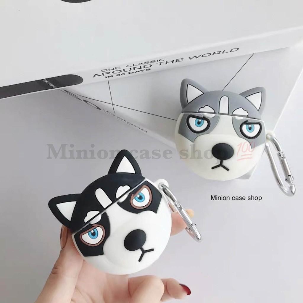 Bao Case Ốp dành cho airpod 1 và 2, airpod pro, tai nghe bluetooth i11,i12, i100, i9s... silicon 3D Husky cao cấp