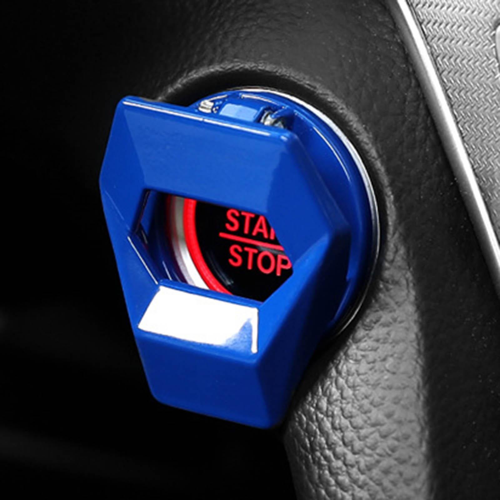 Car One Key Start Button Protective Cover, Made of High Quality Alloy Material Wear Resistant