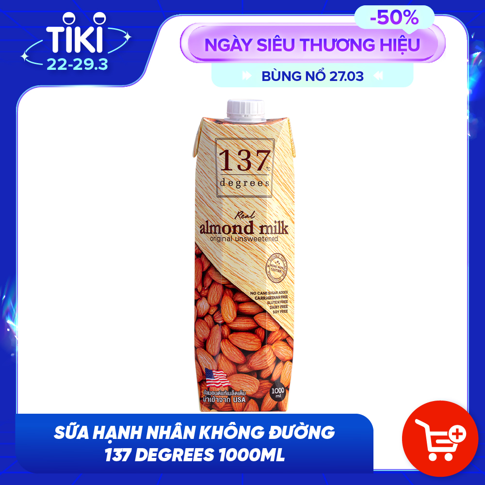 Sữa Hạt Hạnh Nhân Không Đường 137 Degrees (Hộp 1000ML)