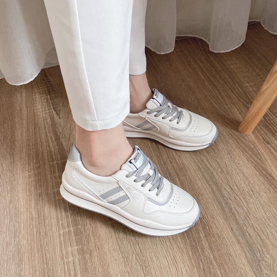 Giày thể thao Nữ Đen Trắng Phản quang chuyên tập thể dục, Aerobic, chạy bộ BAMY