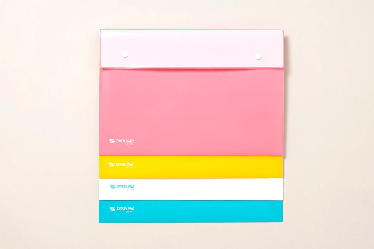 Bìa Nút Màu Pastel F4 - Thiên Long CBF-003 - Xanh Ngọc Pastel (Sức Chứa 125 Tờ A4)