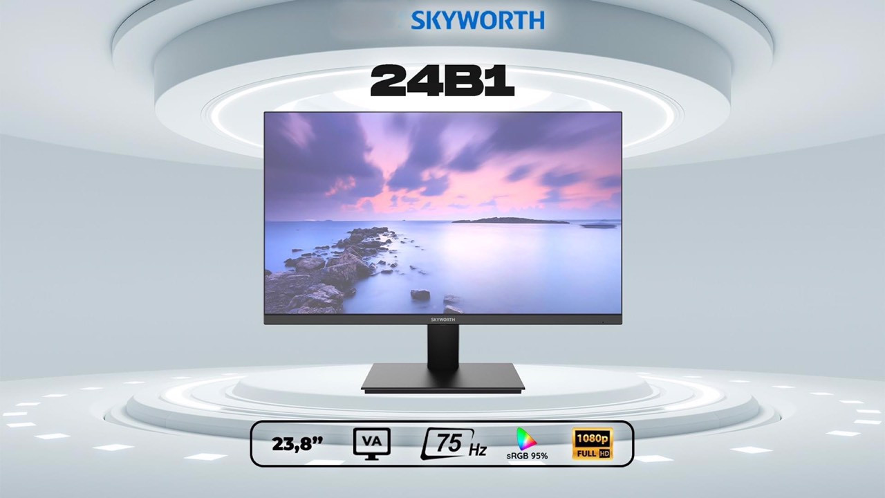 Màn hình máy tính SKYWORTH 24B1H 23.8&quot;  IPS Full HD 75Hz VESA sRGB 99%  - HÀNG CHÍNH HÃNG