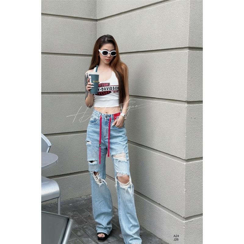 Áo Crop Hai Dây Hở Lưng Có Mút Đệm Ngực - A24