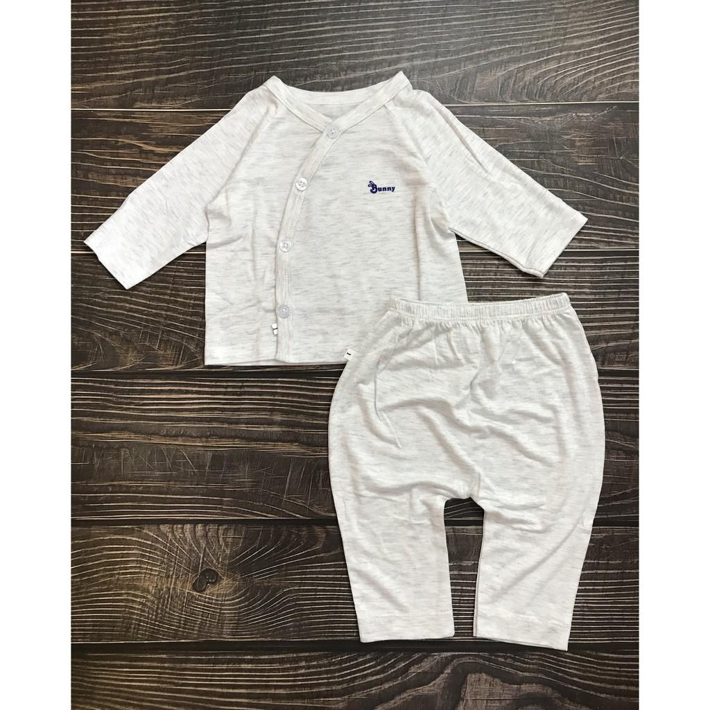 Bộ sơ sinh dài tay bé trai bé gái chất cotton lụa lạnh mềm - mát - nhẹ có size 1: 3-6kg và size 2: 7-10kg