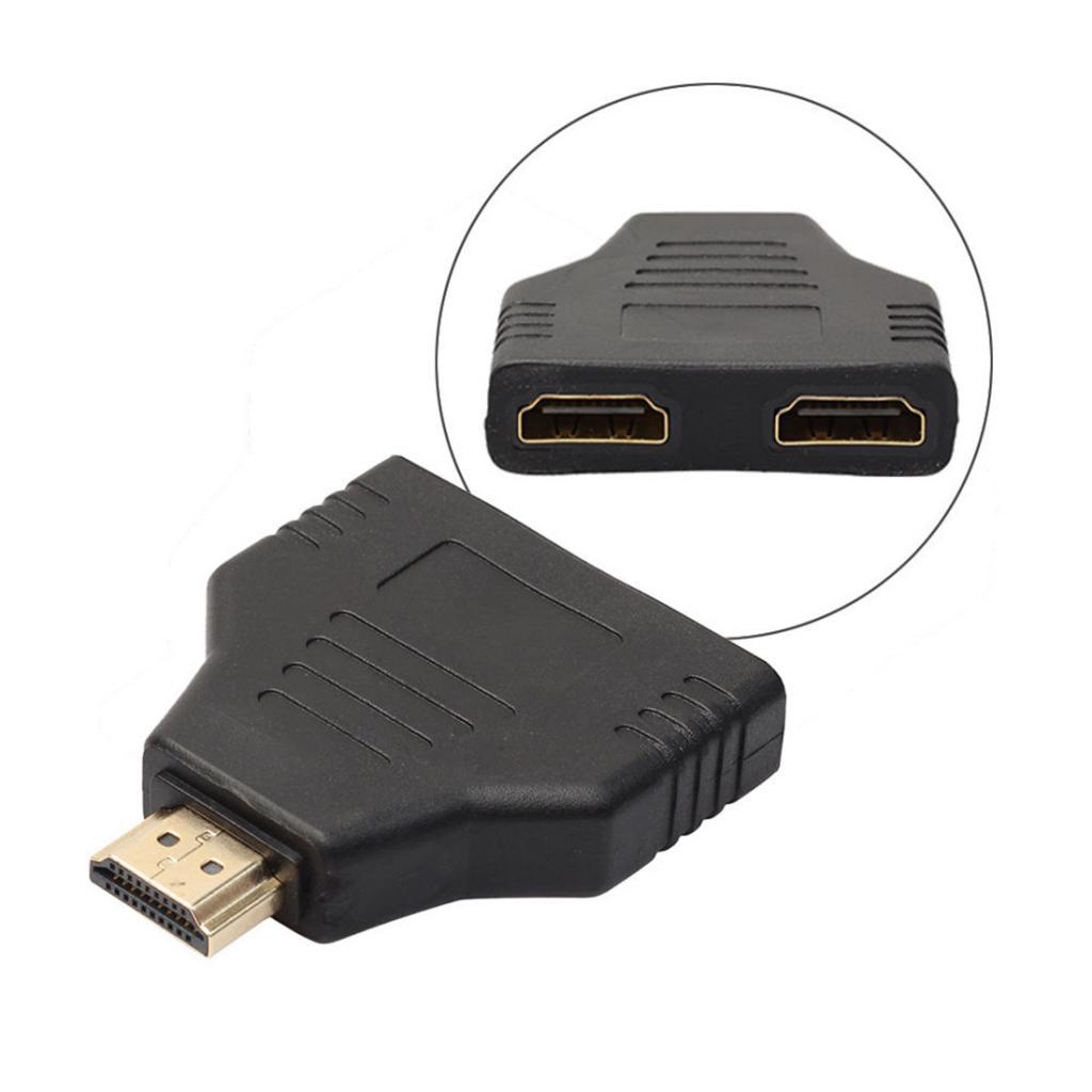 1080P HDMI Male to 2 HDMI Female 1 in 2 out Splitter Cable Adapter Converter, Black