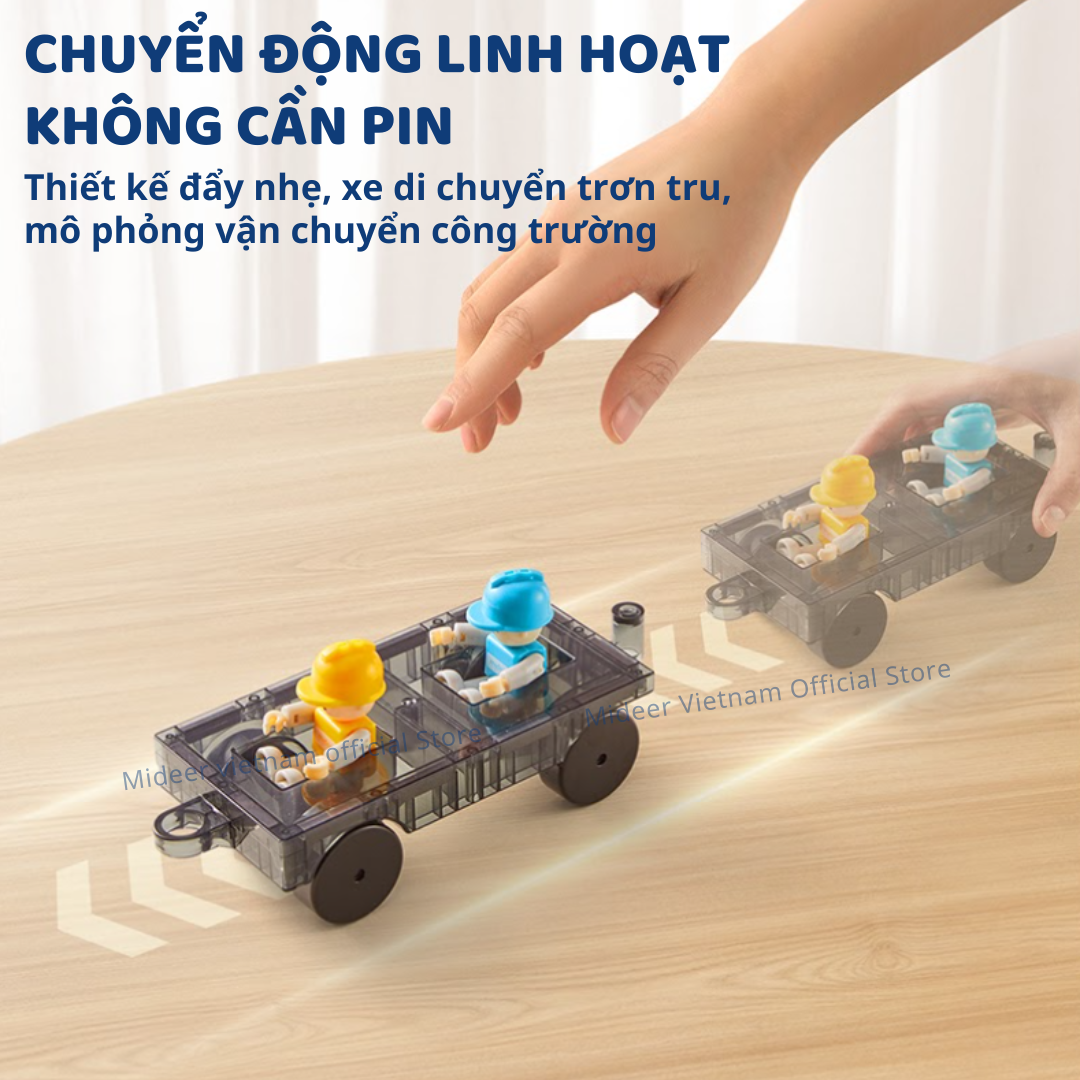 Đồ chơi xếp hình nam châm ánh sáng Mideer Magnetic Tiles nam châm lắp ráp cho bé
