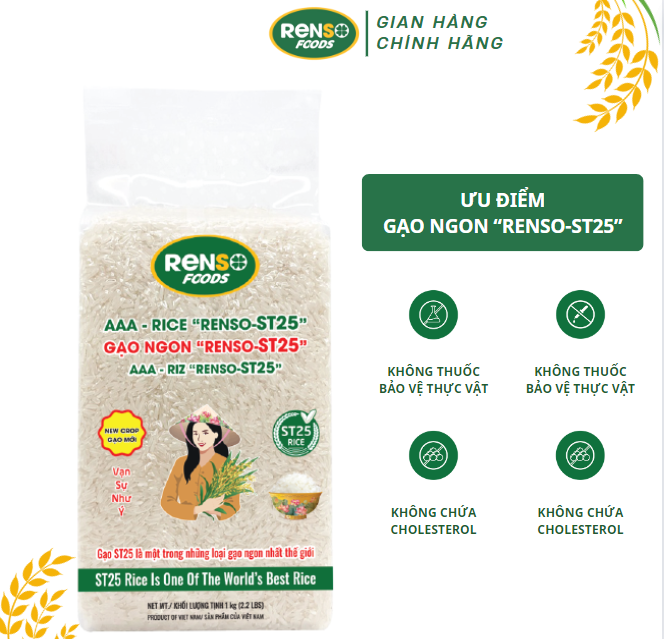 Gạo ngon &quot;Renso-ST25&quot; - Chuẩn xuất khẩu quốc tế