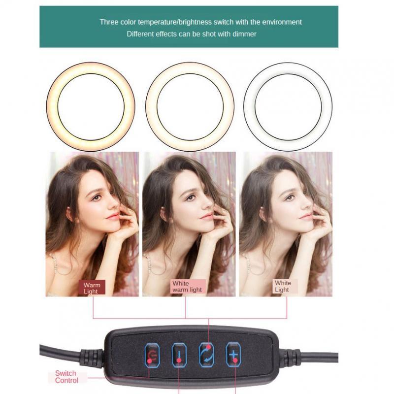 1pc Ring Fill Light Phone Holder Circle Light Foldable, Mini for Video Photography B