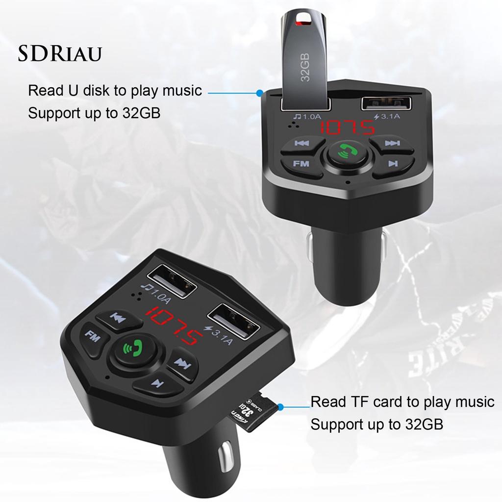 *QCDZ* 803E FM Transmitter Bluetooth 5.0 Intelligent Voice Black MP3 Player 3.1A Charger for Car